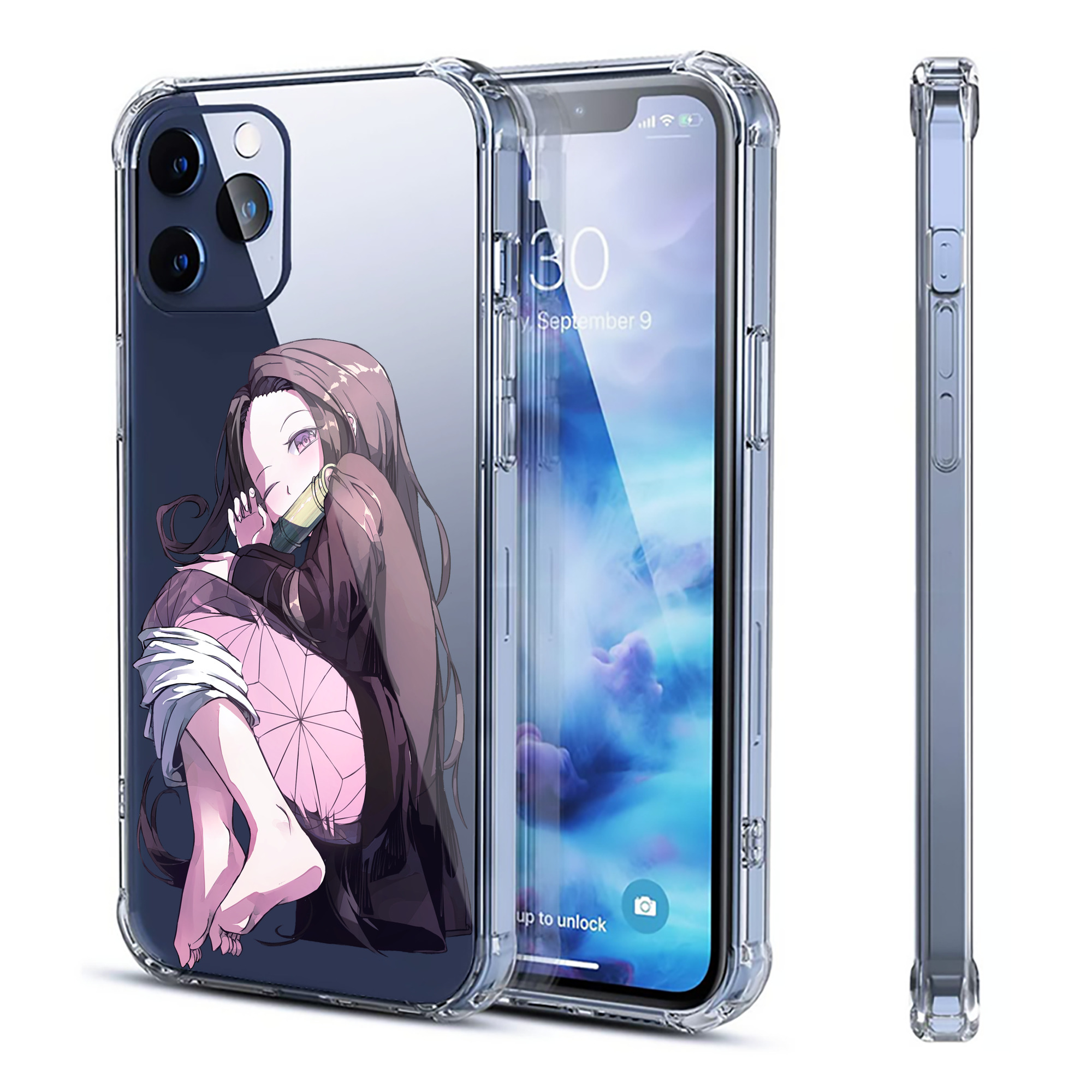 （画像用） 鬼滅の刃（きめつのやいば）竈門 禰󠄀豆子／かまど ねずこ Kamado Nezuko 【iPhone 12シリーズ対応】透明スマホケース（クリアソフトケース）